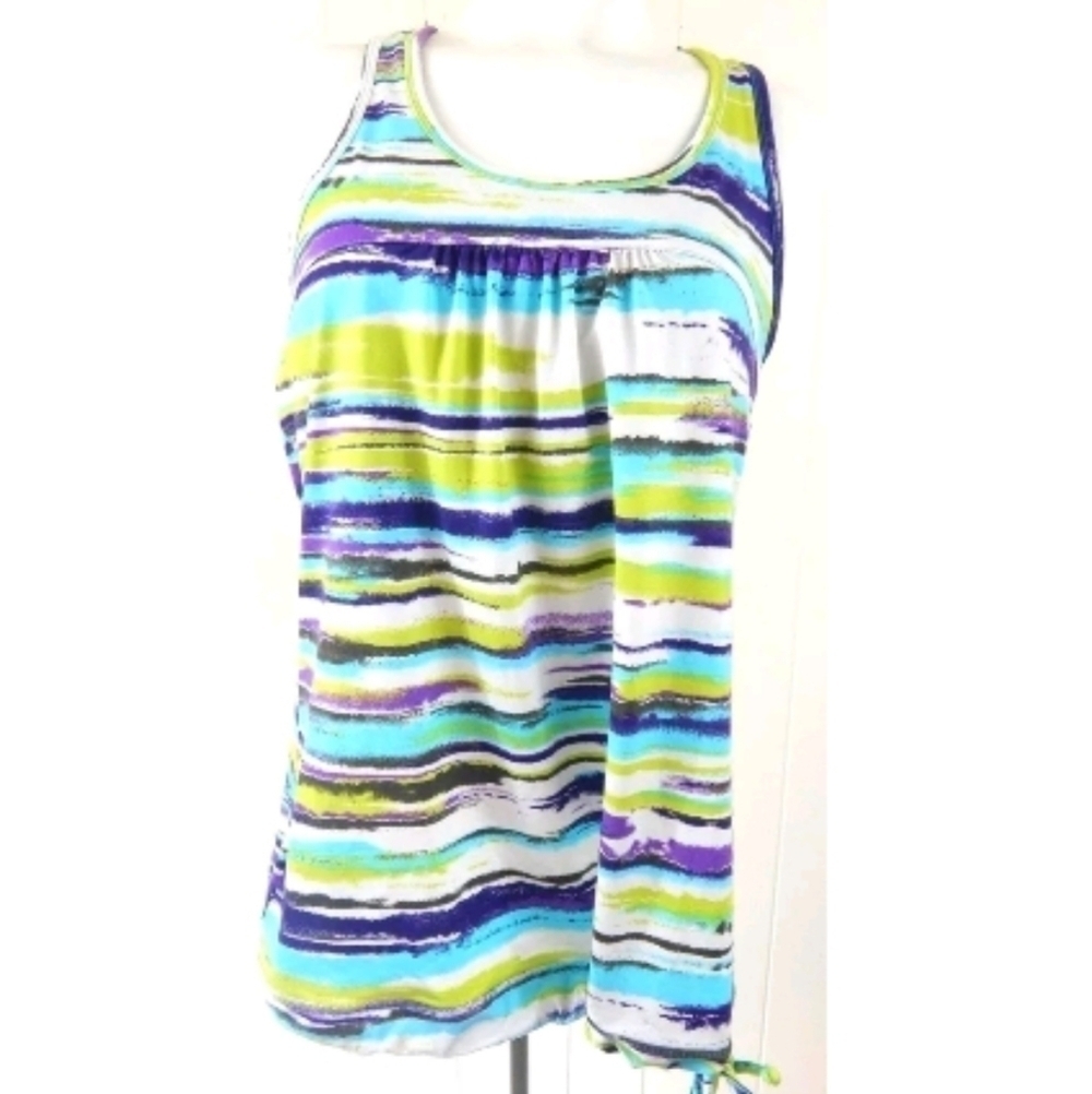 Athleta‎ Tinker Tank Airbrush Green Purple
